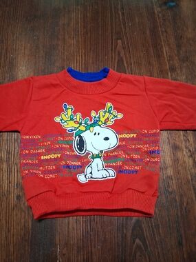 VTG Peanuts Holiday Reindeer Names Snoopy Sweatshirt